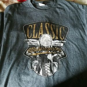 Grey motorcycle mens tee